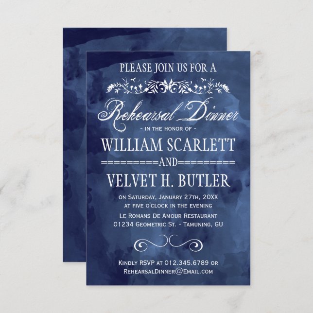 Bohemian Rehearsal Middag för marinhavare Inbjudningar (Fram/baksida)