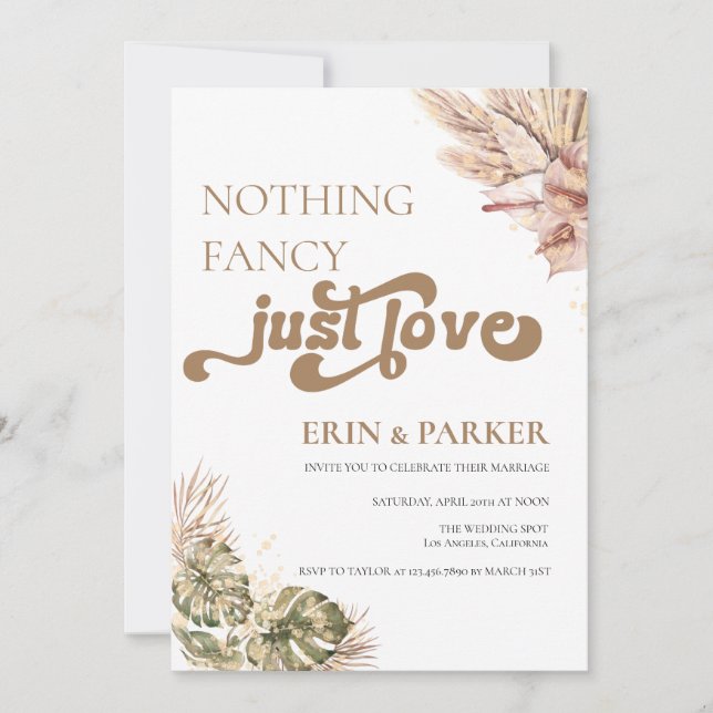 Bohemian Retro | Foto  Enkel Bröllopsinbjudan Inbjudningar (Framsida)