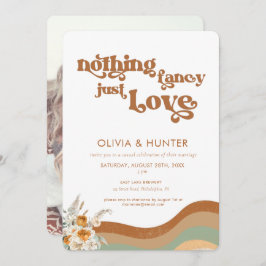 Bohemian Retro Photo Avslappnad bröllopsinbjudan Inbjudningar