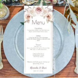 Bohemian Ro Bröllop Menu Meny