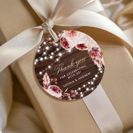 Bohemian Ro Rustic Wood Bröllop Gåvor Etiketter