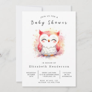 Bohemian Roligt Uggla Baby Shower Inbjudningar