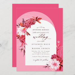 Bohemian Rosa Fall Blommigt Arch Photo Bröllop