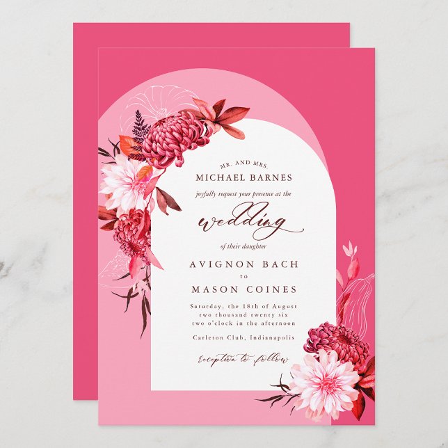 Bohemian Rosa Fall Blommigt Arch Photo Bröllop (Skapare uppladdad)