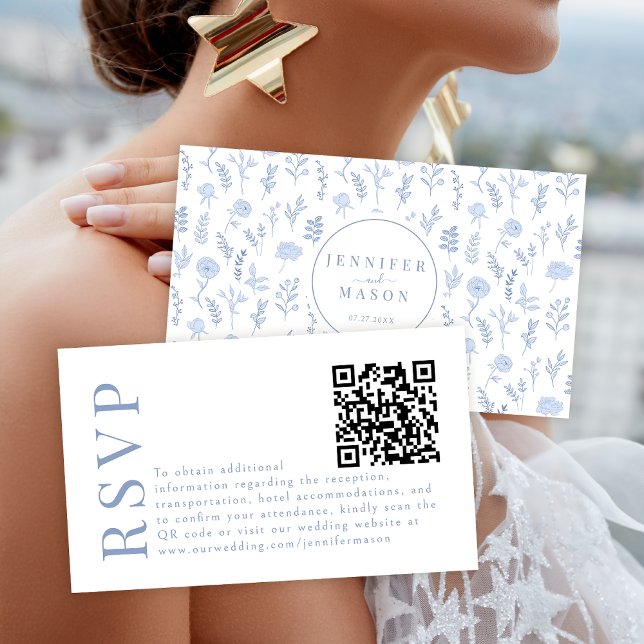 Bohemian Rustic Garden Wedding OSA QR-kodkort Tilläggskort (Skapare uppladdad)