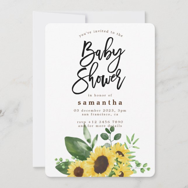 Bohemian Rustic Sunsun Baby Shower Inbjudningar (Framsida)
