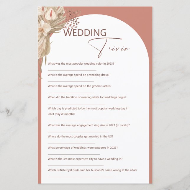 Bohemian sa att hon sa att bröllop trivia-spelet (Framsida)