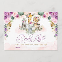 Bohemian Safari Jungle Baby Shower Diaper Raffle