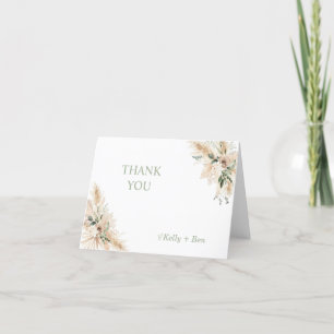 Bohemian Sage Grönt Baby Shower Tack Kort