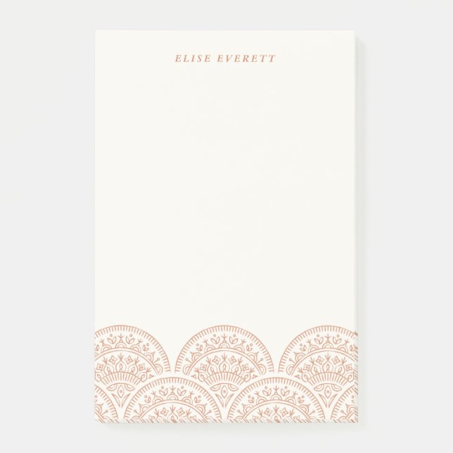 Bohemian Scallops Anpassningsbar Post-it - Burnt S (Framsida)