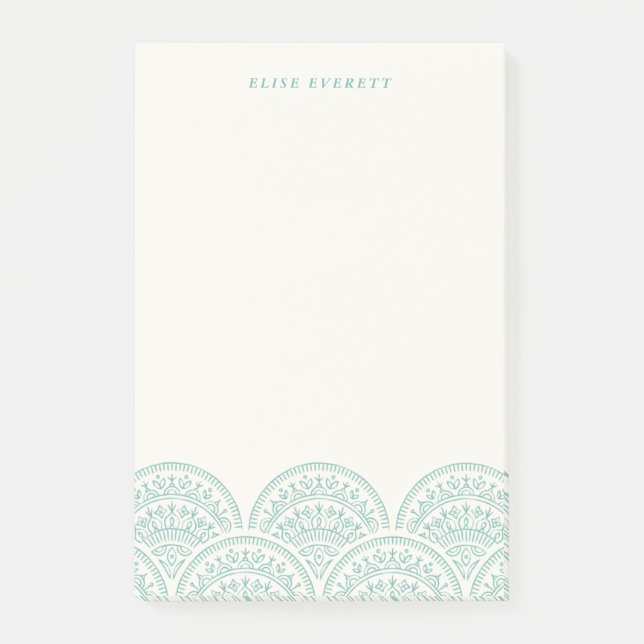 Bohemian Scallops Anpassningsbar Post-it - Jade Block (Framsida)