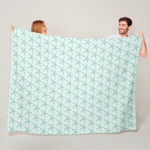 Bohemian Seafoam Grönt Starfish Mönster Fleecefilt