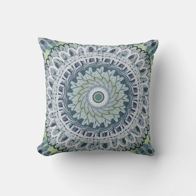 Bohemian Shabby chic Mandala Dot Art Design Kudde (Framsida)