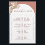 Bohemian skulle hellre vilja ha möhippa-spelflyget flygblad<br><div class="desc">Designat att samordna med vår Boho Terracotta Pampas Grass Collection, skulle hon hellre se att möhippan i den här bohemiska stil har trendiget och den populära bågen i terracotta hues. Om du vill göra en mer avancerad anpassning av den här designen, t.ex. ändra layout, teckensnitt eller storlek text, klickar du...</div>