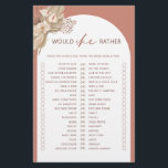 Bohemian skulle hellre vilja ha möhippa-spelflyget flygblad<br><div class="desc">Designat att samordna med vår Boho Terracotta Pampas Grass Collection, skulle hon hellre se att möhippan i den här bohemiska stil har trendiget och den populära bågen i terracotta hues. Om du vill göra en mer avancerad anpassning av den här designen, t.ex. ändra layout, teckensnitt eller storlek text, klickar du...</div>