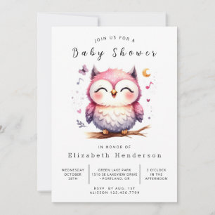 Bohemian Snyggt Uggla Baby Shower Inbjudningar