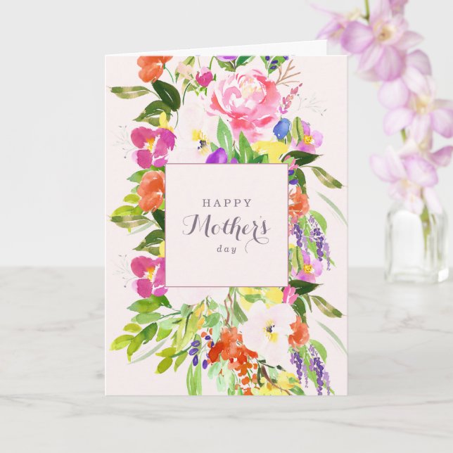 Bohemian Spring Floral Mother's Day Card Kort (Orkide)