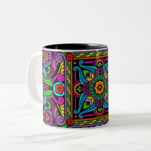 Bohemian Stached Glass Stil Två-Tonad Mugg
