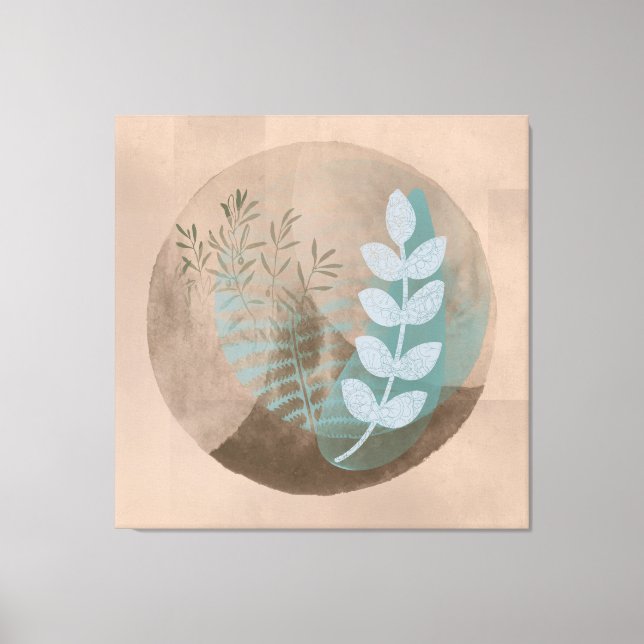 Bohemian Stil Abstrakt Blommigt Art Canvastryck (Framsida)