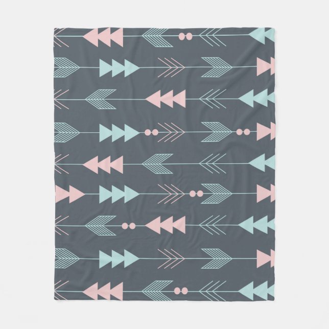 Bohemian Stil Boho: Etniskt sjölöst Mönster Fleecefilt (Framsidan)