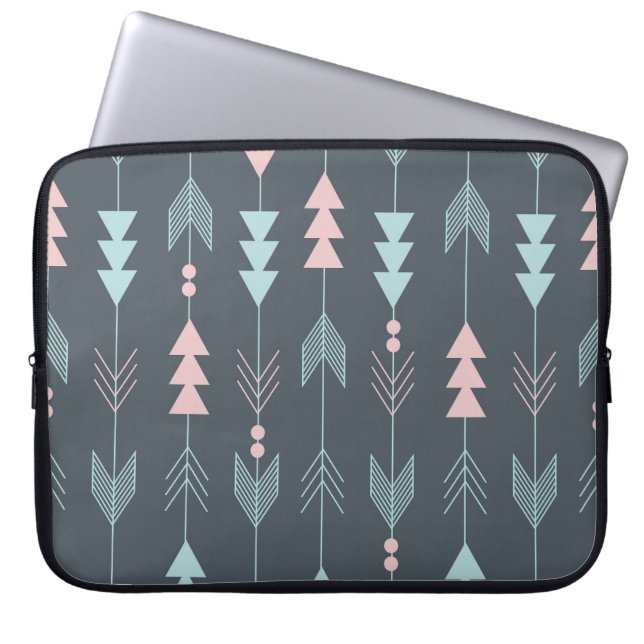Bohemian Stil Boho: Etniskt sjölöst Mönster Laptop Fodral (Framsidan)