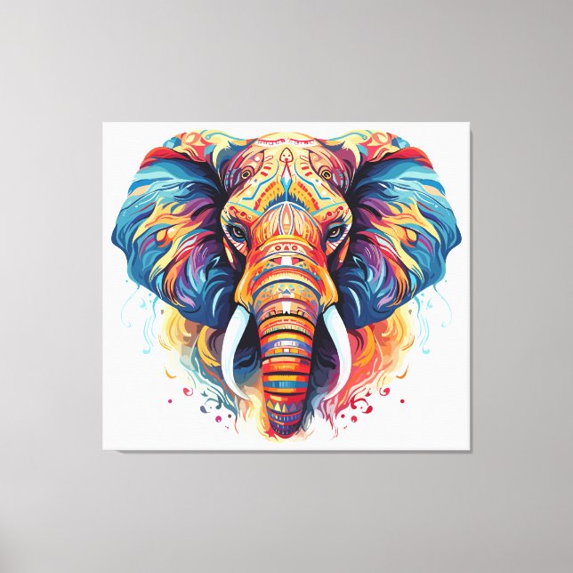 Bohemian Stil Elephant Canvastryck (Framsida)