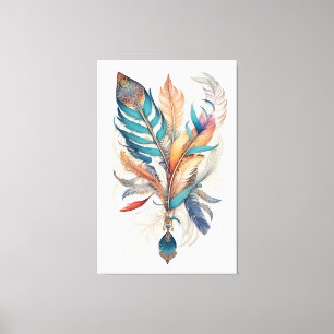 Bohemian Stil Feathers Canvastryck