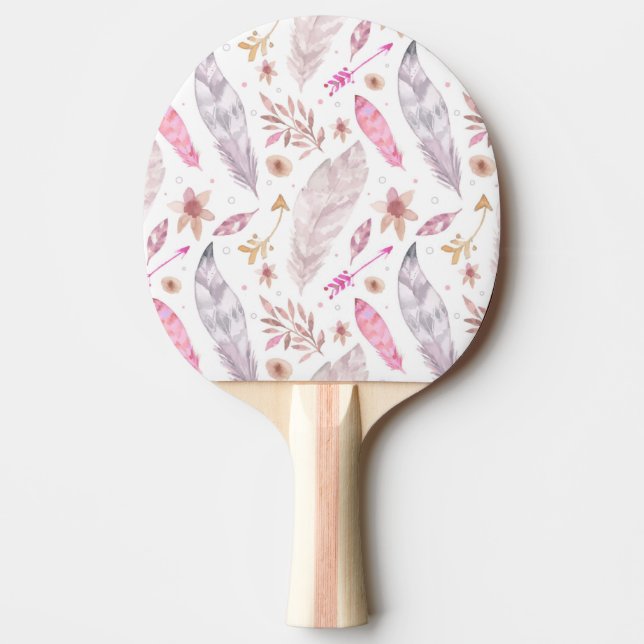 Bohemian Stil Flowers and Arrows Ping Pong Paddl Pingisracket (Framsidan)