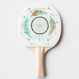 Bohemian Stil Flowers and Arrows Ping Pong Paddl Pingisracket