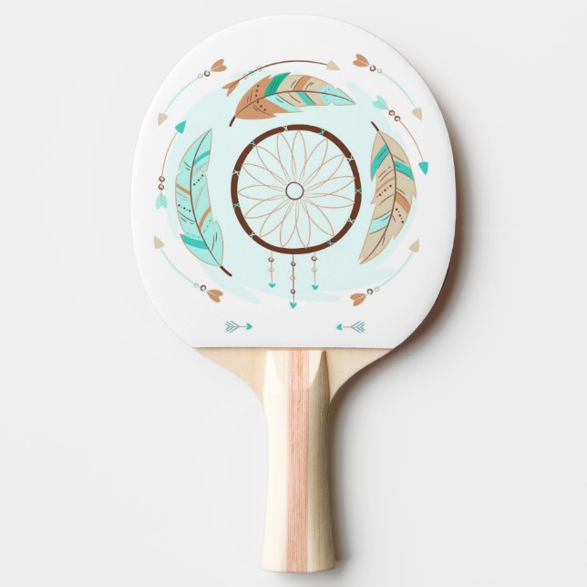 Bohemian Stil Flowers and Arrows Ping Pong Paddl Pingisracket (Framsidan)