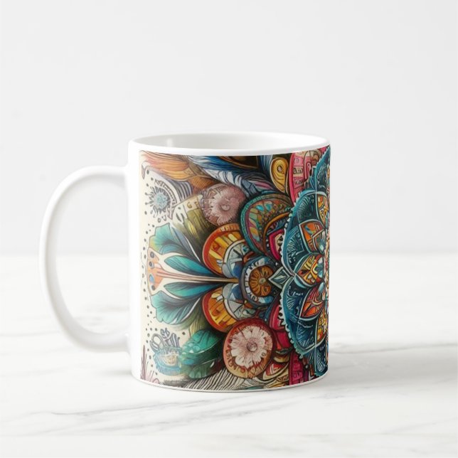 Bohemian stil kaffemugg (Vänster)