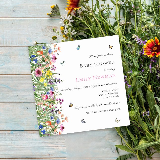 Bohemian Summer WildblommBaby Shower Inbjudningar (Skapare uppladdad)