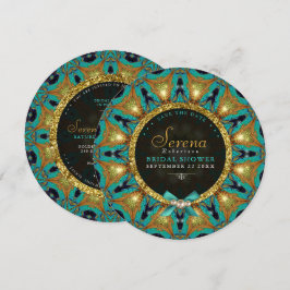Bohemian Sunros Mandala Möhippa Round Inbjudningar