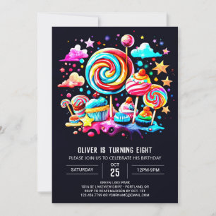Bohemian Sweet Candyland Birthday Inbjudningar