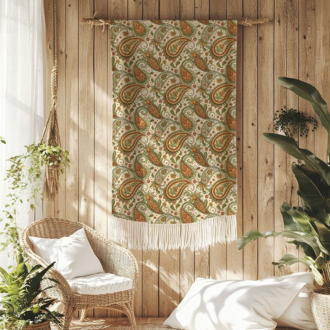 Bohemian Swirls Blanket i Warm Earthy Tones Fleecefilt (Bohemian Swirls Blanket in Warm Earthy Tones)