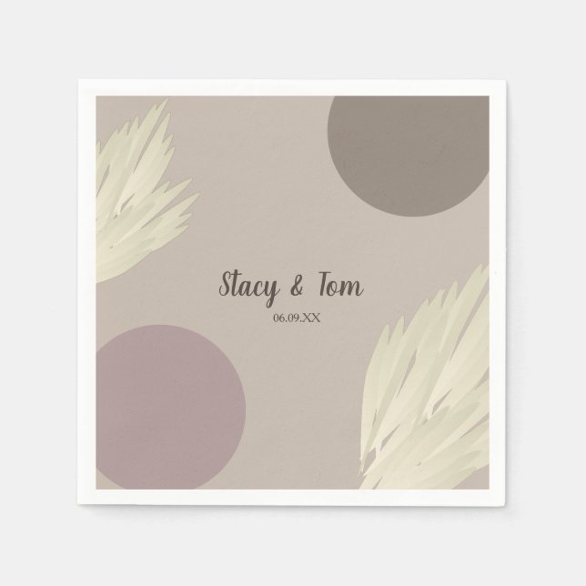 Bohemian Tack Pampas Shapes Natural Pappersservett (Framsidan)