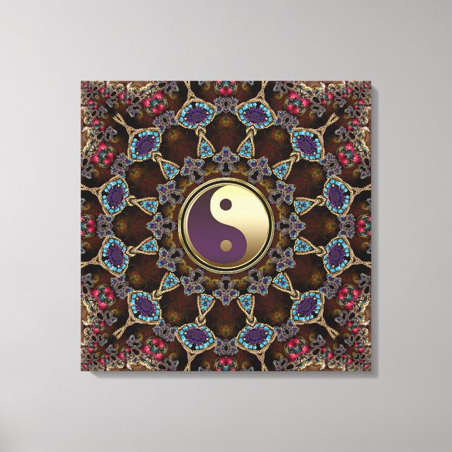 Bohemian Tapestry Yin Yang Wrapped Canvas (Framsida)