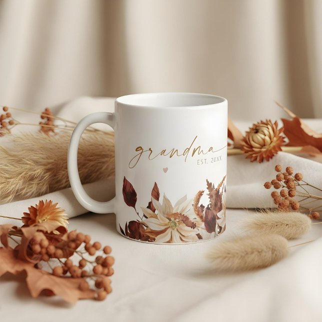 Bohemian Terracotta Blommig Mormor Est. Kaffemugg (Skapare uppladdad)