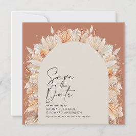 Bohemian terracotta pampas gräs snyggt trendig sa spara datumet