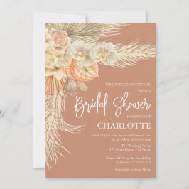 Bohemian Terracotta Pampas Grass Möhippa Inbjudningar