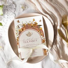 Bohemian Terracotta WildblommMöhippa Tea Party Inbjudningar