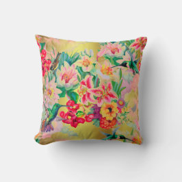 Bohemian Thunder Bird Tropical Turcos Flowers Kudde