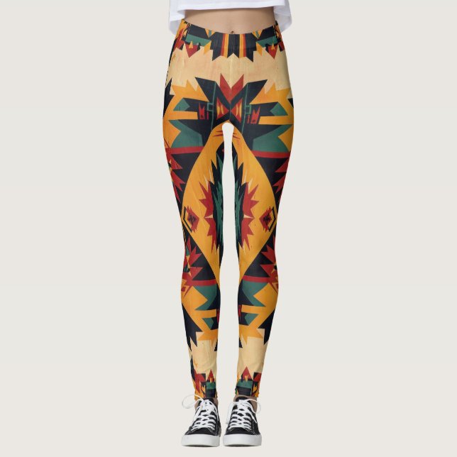 Bohemian Tribal Art Leggings (Framsida)