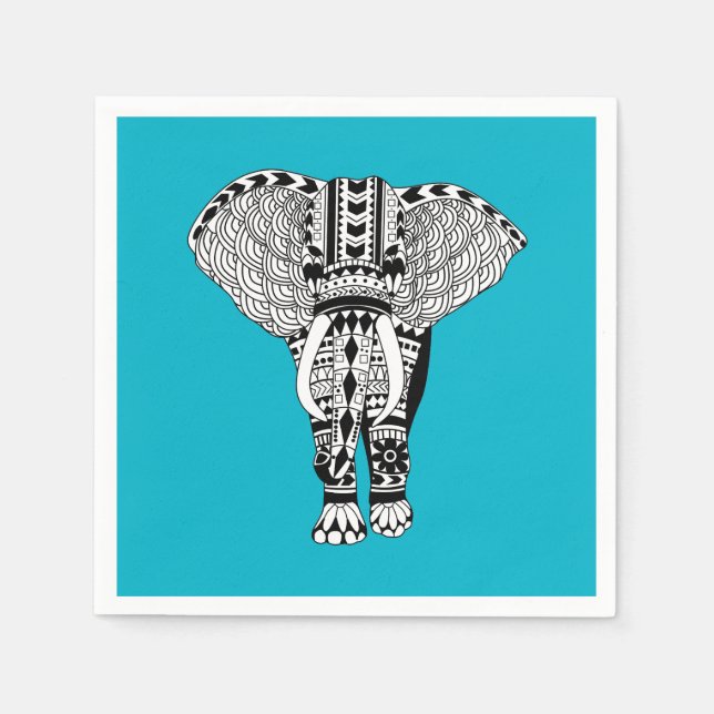 Bohemian Tribal Elephant Pappersservett (Framsidan)