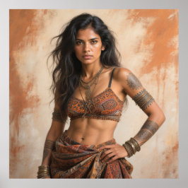 Bohemian Tribal Warrior Goddess Poster