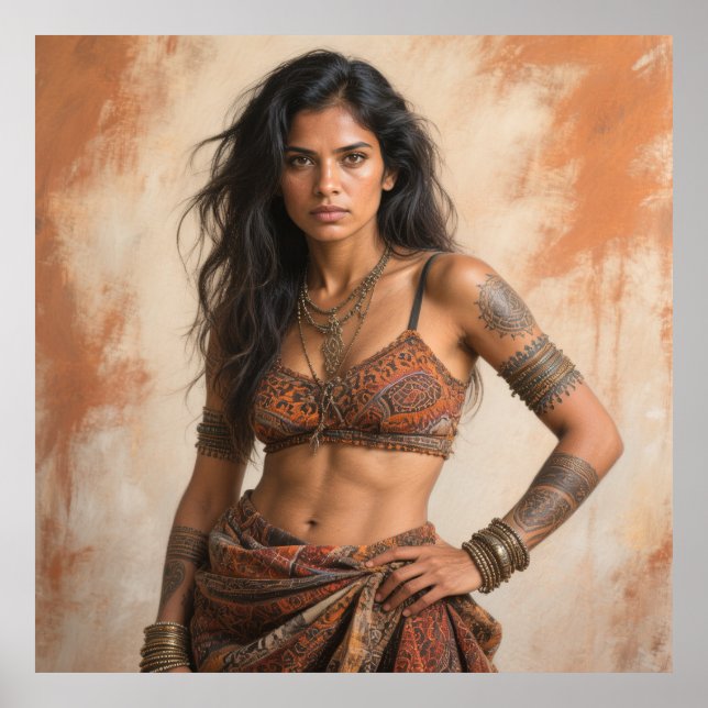 Bohemian Tribal Warrior Goddess Poster (Framsidan)