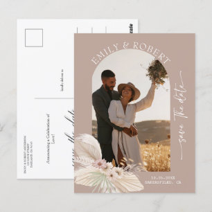 Bohemian Tropical Personlig Photo Save date Vykort
