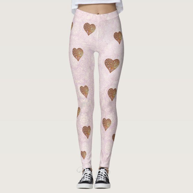 Bohemian Valentine Whimsey 3D Leggings (Framsida)