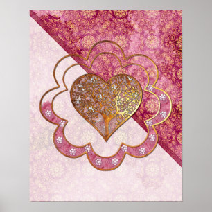 Bohemian Valentine Whimsey 3D Poster