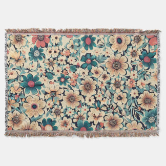 Bohemian Vår Flower Mönster Filt